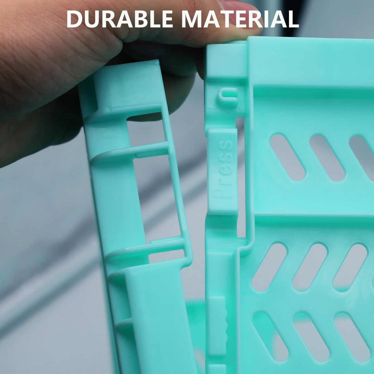 20L Folding Crate, 4Pack Plastic Storage Baskets Organizer for Home and Offic...