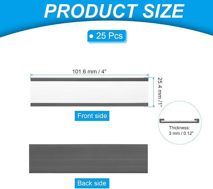 PATIKIL Magnetic Label Holder 4" x 1" - Image 2