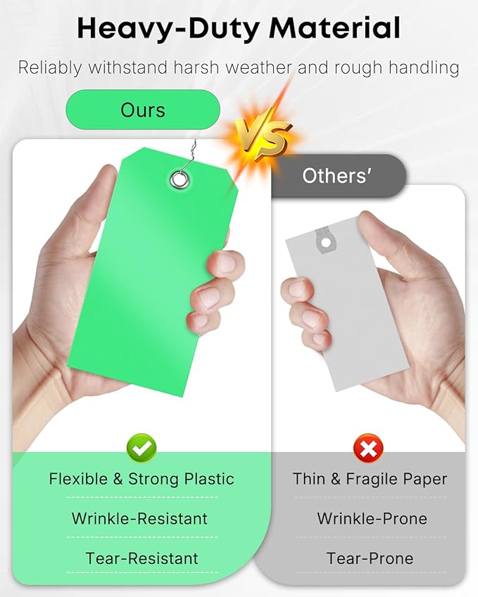 Uniclife 120 Pcs Green Plastic Tags - Image 3