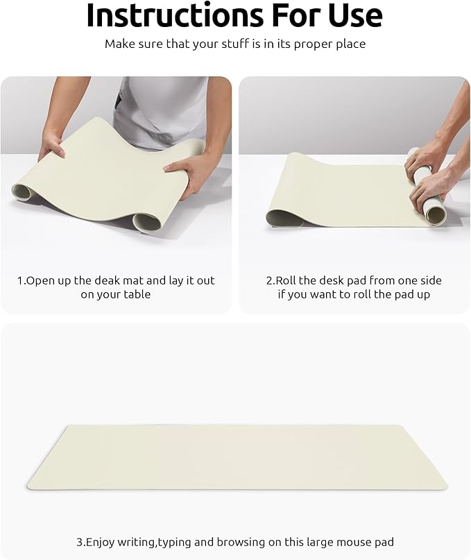 YSAGi Leather Desk Protector, Office Mat, Large Mouse Mat, Non-Slip PU Leather - Image 9