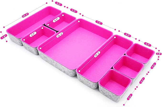 Welaxy Desk Drawer Organizer Tray Set, 8-Piece Office Drawer Organizers - Image 7