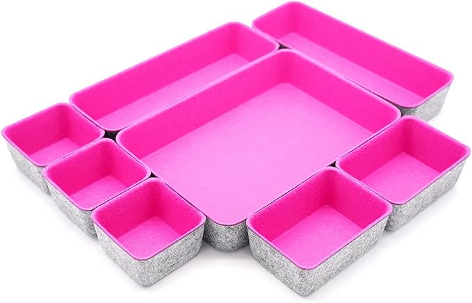 Welaxy Desk Drawer Organizer Tray Set, 8-Piece Office Drawer Organizers - Image 2