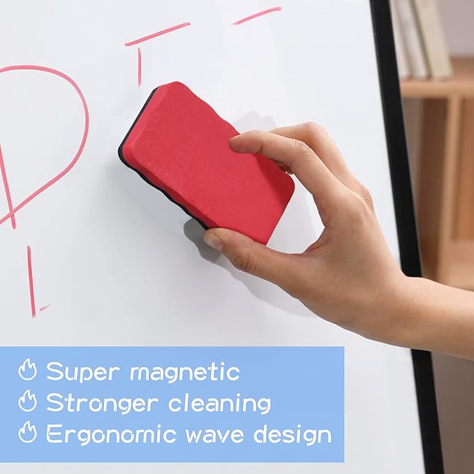 JEFURE 16 Pcs Dry Erase Erasers, Magnetic Whiteboard Eraser, Magnetic Eraser - Image 4