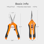 GROWNEER 1 Packs 6.5 Inch Pruning Shears Gardening Hand Pruning Snips Gardening - Image 4