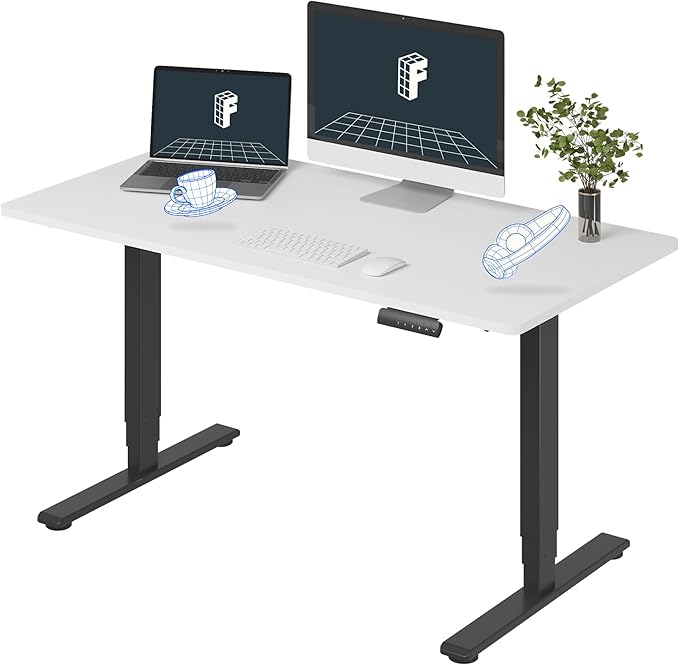 FLEXISPOT E6 3-Stage Dual Motor Electric Standing Desk 55 x 28 Sit Stand Up Desk by FlexiSpot