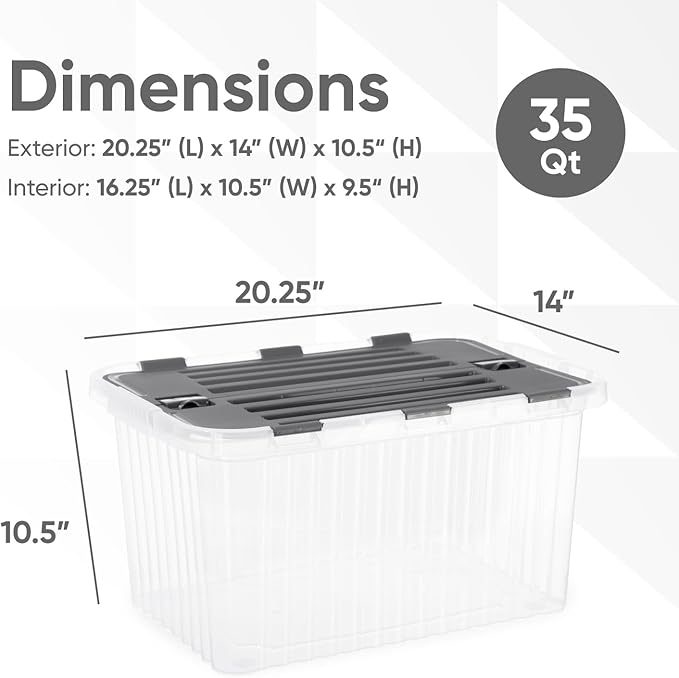Superio Storage Bins with Lids, Stackable Totes, BPA Free, Odor Free, Organizer - Image 2