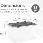 Superio Storage Bins with Lids, Stackable Totes, BPA Free, Odor Free, Organizer - Image 2