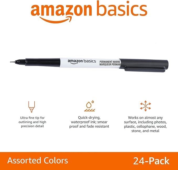 Amazon Basics Ultra Fine Point Permanent Markers - Image 2