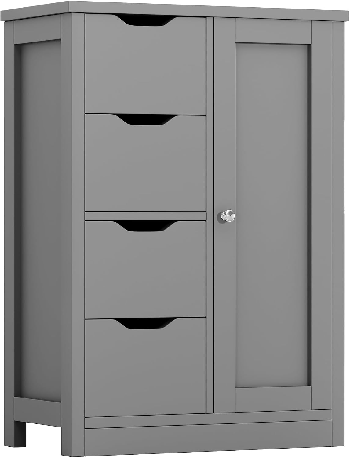 Shintenchi Bathroom Small Floor Storage Cabinet with 4 Drawers, Gray