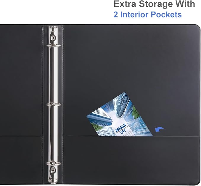 3 Ring Binder 1 Inch, ViVin Sturdy 1"-Round Ring Binder - Image 3