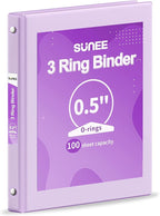 SUNEE 3 Ring Binder 1/2 Inch 1 Pack by SUNEE