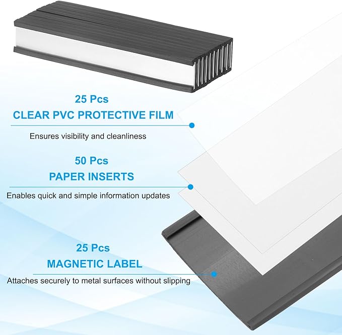 PATIKIL Magnetic Label Holder 3" x 0.5" - Image 3