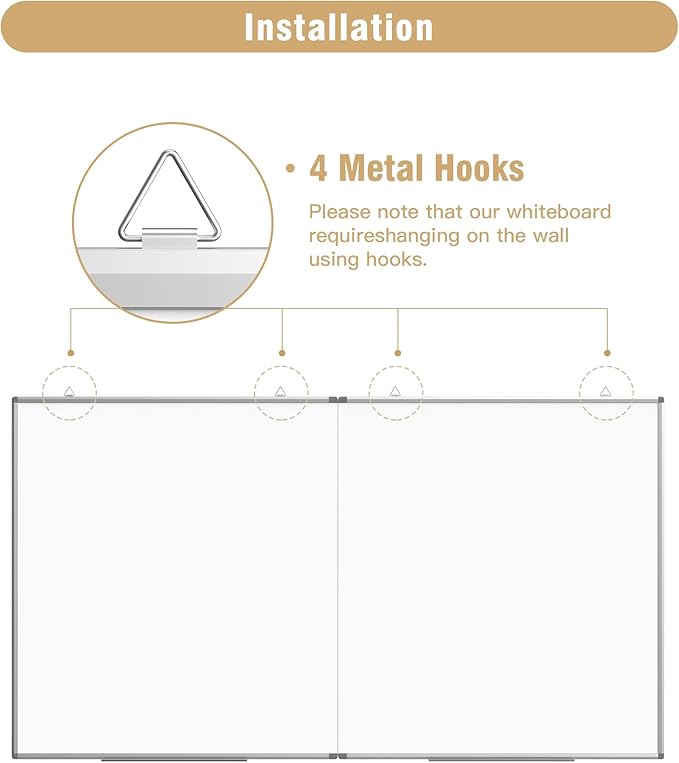 72"X 40" Large Magnetic Dry Erase Whiteboard, Removable Wall Hanging Board - Image 8