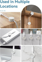 Maveek Magnetic Cable Clips White, Cord Organizer Magnet Silicone Cord - Image 7