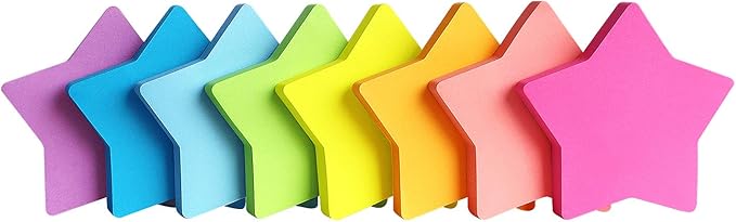 Star Shape Sticky Notes 8 Color Bright Colorful Sticky Pad 75 Sheets/Pad - Image 2