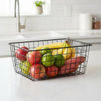 HDYOUDO Metal Black Large Wire Basket Food Storage Organizer, pantry organizers - Image 3