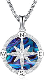 Compass Necklace for Women Men 925 Sterling Silver Pendant Urn Necklaces for by Eusense