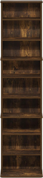 Furinno Jaya DVD Shelf, 9-Shelf Tall Narrow CD Rack, Media Shelf - Image 6