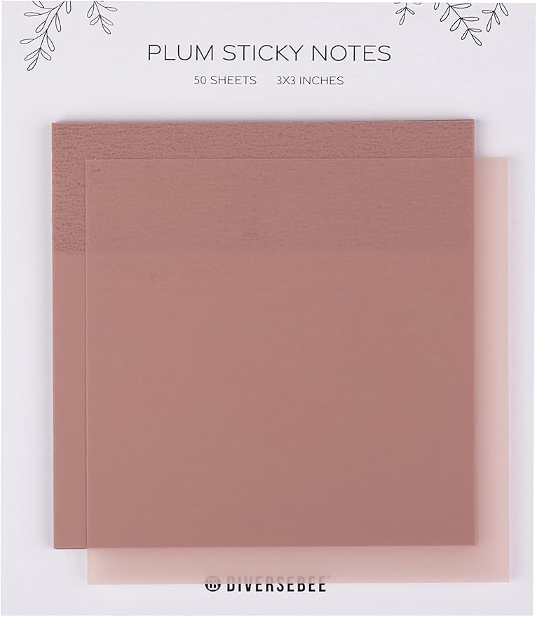 DiverseBee 50 Sheets Pastel Transparent Sticky Notes, 3x3” Clear Sticky Tabs by DiverseBee