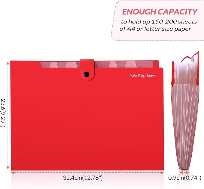 SKYDUE 8 Pockets Expanding File Organizer, Expandable File Folders - Image 3