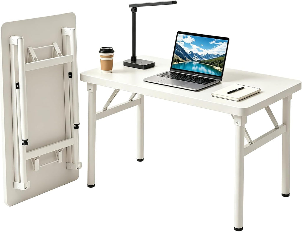 Small Folding Computer Desk - 31.5 Inch Foldable Small Spaces Compact Desk,No Assembly,Bedroom, Dorm and Apartment,Portable Study for Home Office Table
