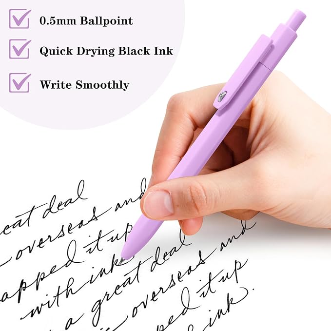 Piochoo Gel Pens, Quick Dry Black Gel Ink Pens Fine TIp, No Smudge, Smooth - Image 3
