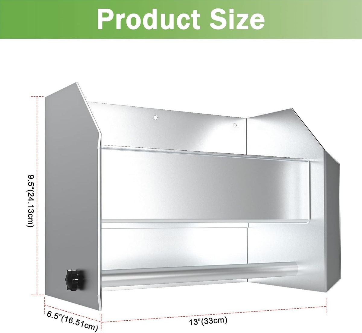 woiron aluminum hand cleaning station organizer bracket (silver), close-up detail