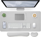 Bloss Leather Desk Pad and Keyboard Wrist Rest, Large Mouse Pad + Keyboard by Bloss