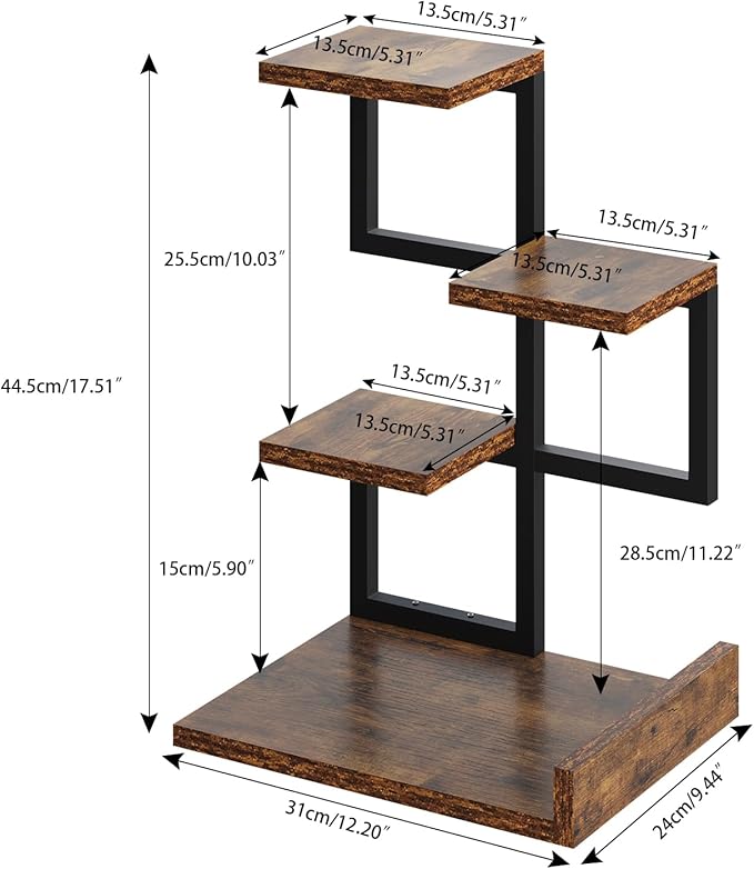 YMYNY Desktop Shelf Organizer, 4 Tier Storage Display Rack, Desk Shelf - Image 3