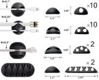 OHill Desk Cable Management Cord Organizer, 24 Pack Black Self Adhesive Cord - Image 2