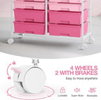 Rolling Storage Cart with 12 Drawers, Wooden Tabletop Utility Cart - Image 5