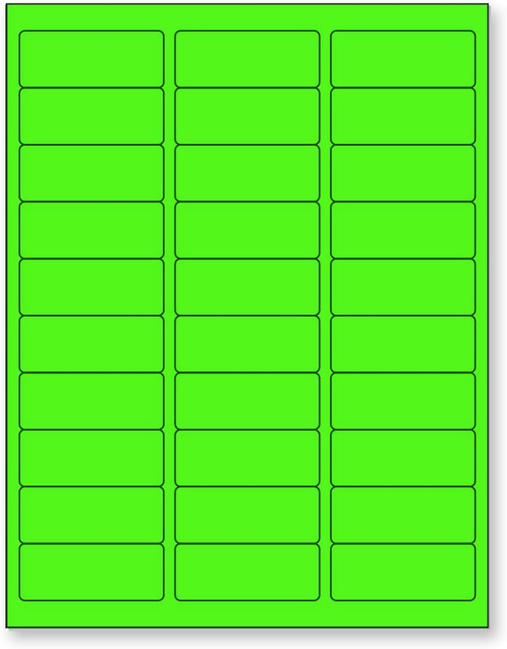 8-1/2 x 11 Neon Color High Light Fluorescent Labels