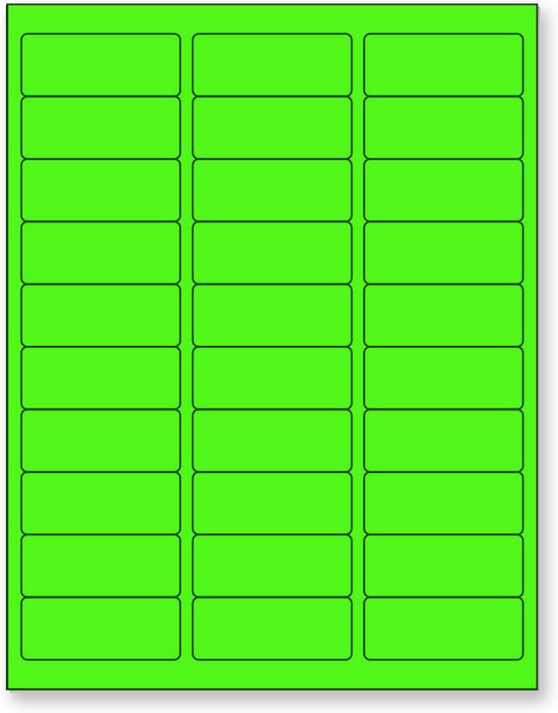 8-1/2 x 11 Neon Color High Light Fluorescent Labels