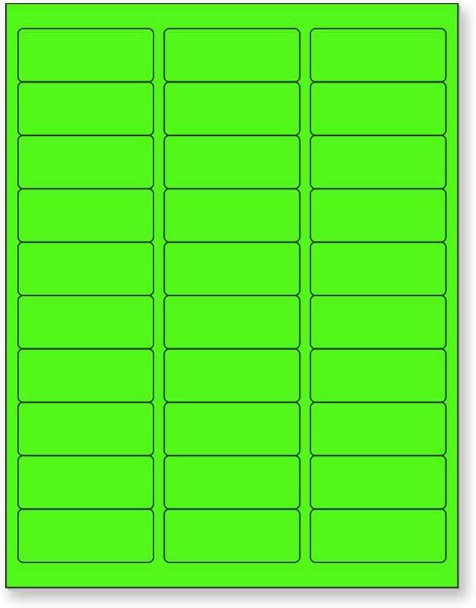 NextDayLabels - 8-1/2 x 11" Neon Color High Light Fluorescent Labels by NextDayLabels
