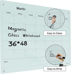 Magnetic Glass Dry Erase Board Calendar- White Board 48 x 36 Inch Wall Mounted - Image 2