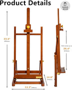 DJAR H- Frame Tabletop Painting Easel, Adjustable Solid Beech Wood Desktop Art - Image 2