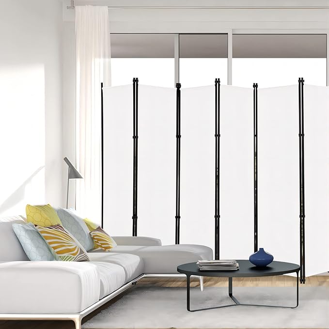 MAYOLIAH 6 Panel Folding Privacy Screen 9ft Wide, 6ft Tall Partition Room - Image 2