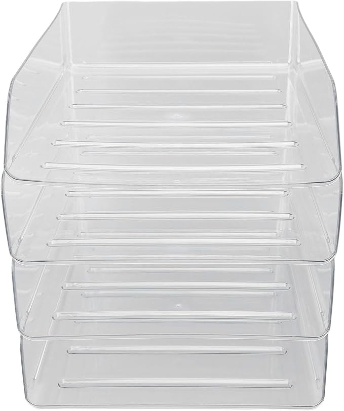 Jeanoko Desk Letter Tray Set Transparent Stackable Organizer - Image 3
