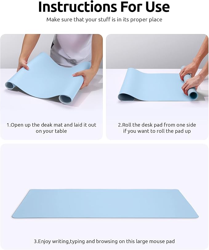 YSAGi Leather Desk Protector, Office Mat, Large Mouse Mat, Non-Slip PU Leather - Image 9