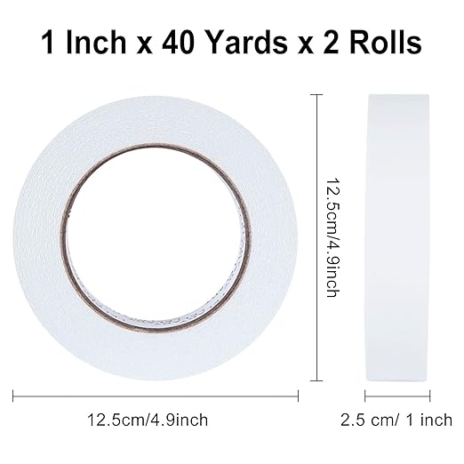 LELADY Double Sided Tape 1 Inch x 40 Yards- 2 Rolls Double-Sided Adhesive - Image 2