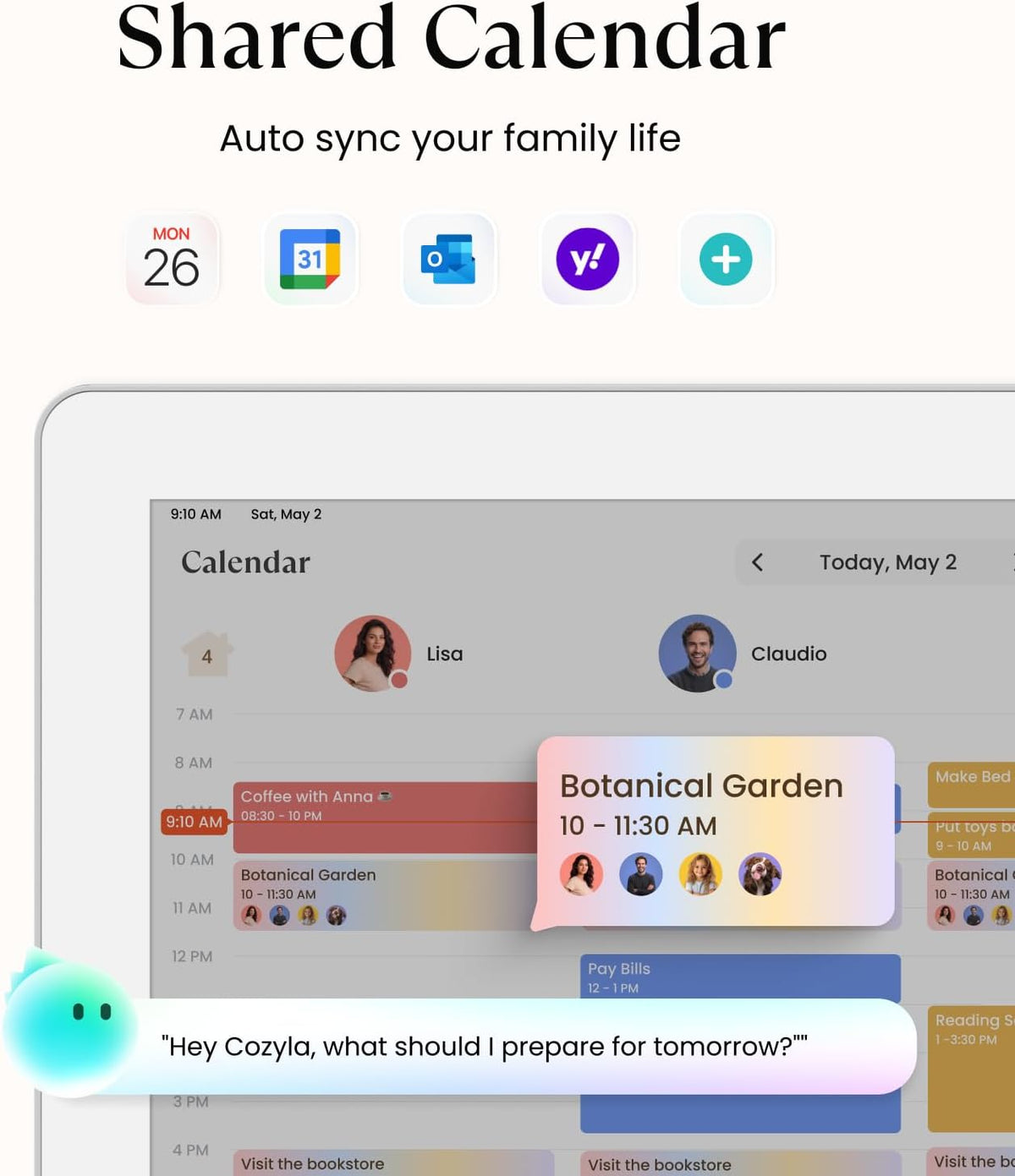 Cozyla Calendar Plus 2: 15.6" Smart Digital Calendar with Google Play Store