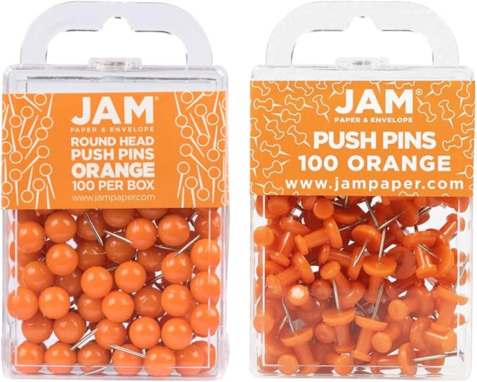 JAM PAPER Colorful Push Pins by JAMPaper