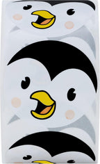 Hybsk Cute Penguin Happy Face Stickers Animal Stickers 1.5" Round Total 500 Labels Per Roll
