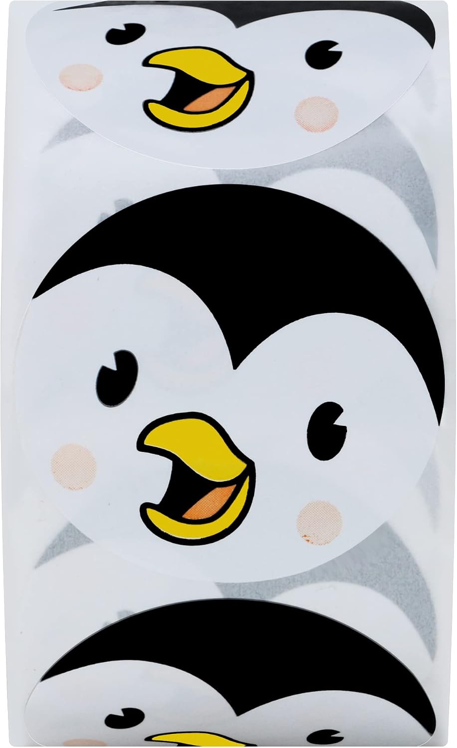 Hybsk Cute Penguin Happy Face Stickers Animal Stickers 1.5" Round Total 500 Labels Per Roll