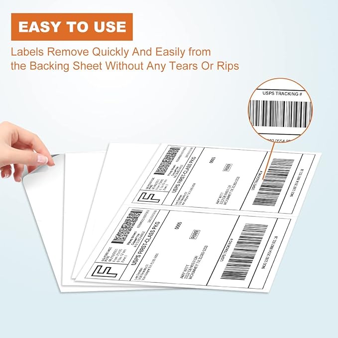 BESTEASY 16000 Half Sheet Self Adhesive Shipping Labels, Laser/Ink Jet White - Image 3