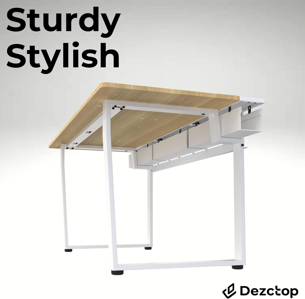 Dezctop Bifrost 160 63W x 28D Gaming PC Computer Desk with Shelves, Large Wor...