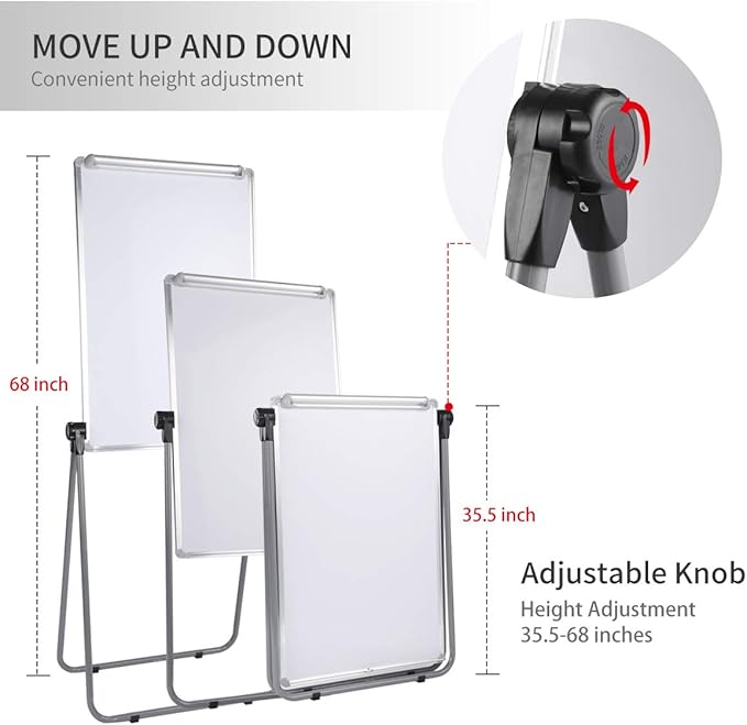 Dry Erase Board with Stand, Double Sided Magnetic Whiteboard, 24 x 36 Portable - Image 3