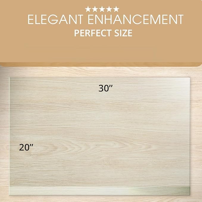 Clearly Innovative Premium Tempered Glass Desk Pad | 20" x 30" Desk Protector | - Image 3