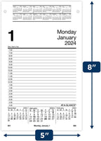 AT-A-GLANCE 2024 Daily Desk Pad Calendar Refill, 5" x 8", Large, Style (E4585024)