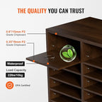 VEVOR 24-Compartment Office Mailbox, Adjustable Shelves, Wood Literature Sorter - Image 3